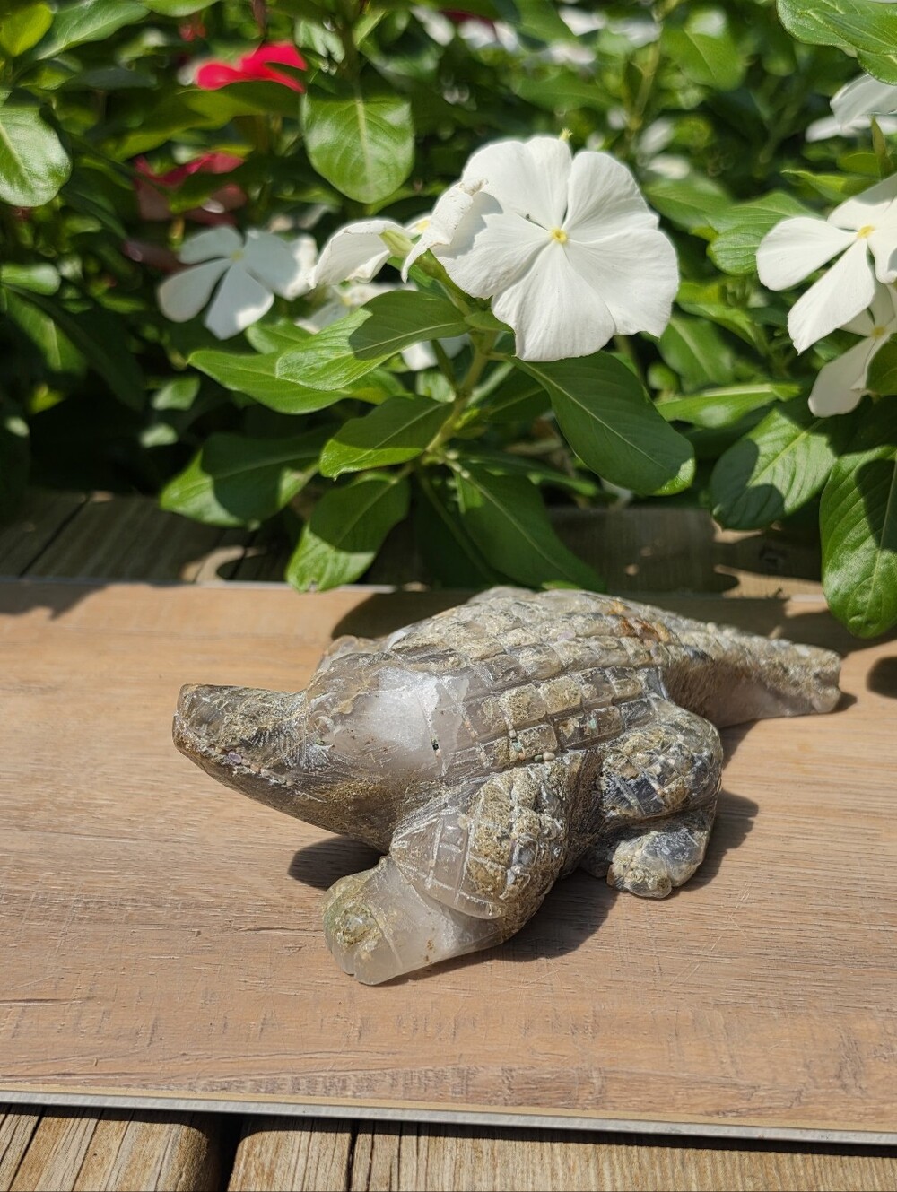 Flower Agate Crystal Crocodile